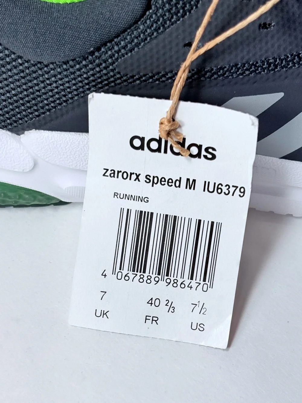 adidas CloudFoam Men's Athletic Running Shoes - Gray white & Neon Green